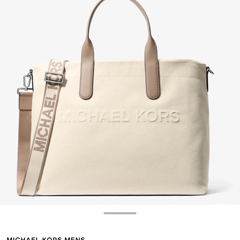 Michael Kors Men's Beige and Brown Briefcase